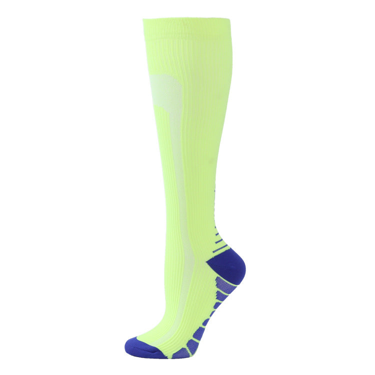 Unisex Sports Mid-Height Compression Socks - Fluorescent Yellow Arrow