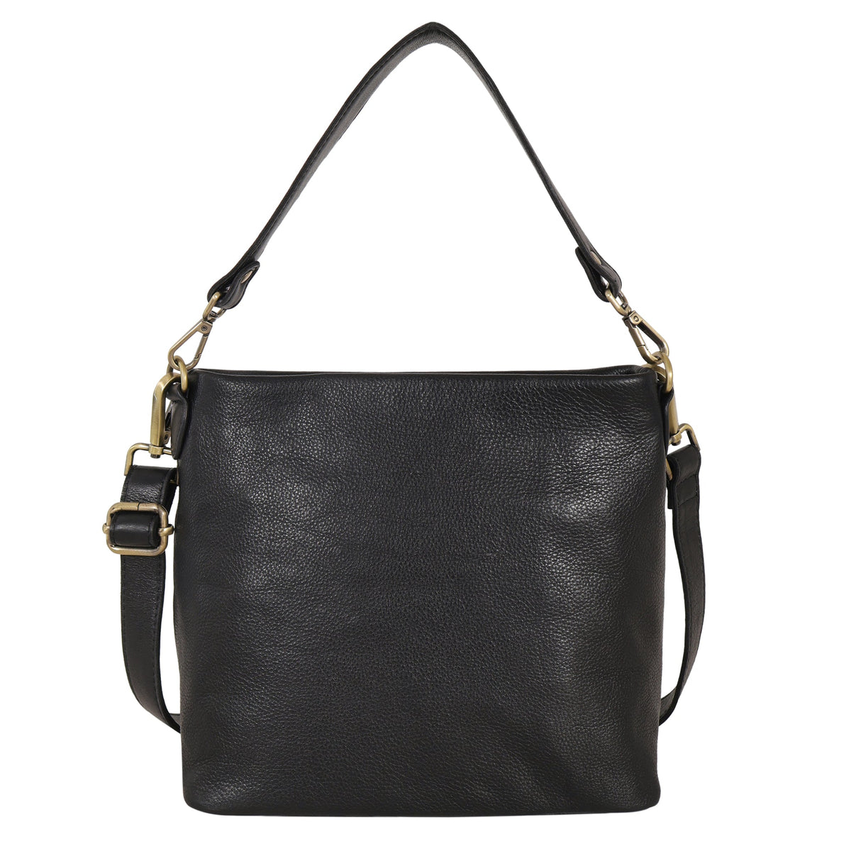 Tabor Milled Leather Crossbody Bag - Black