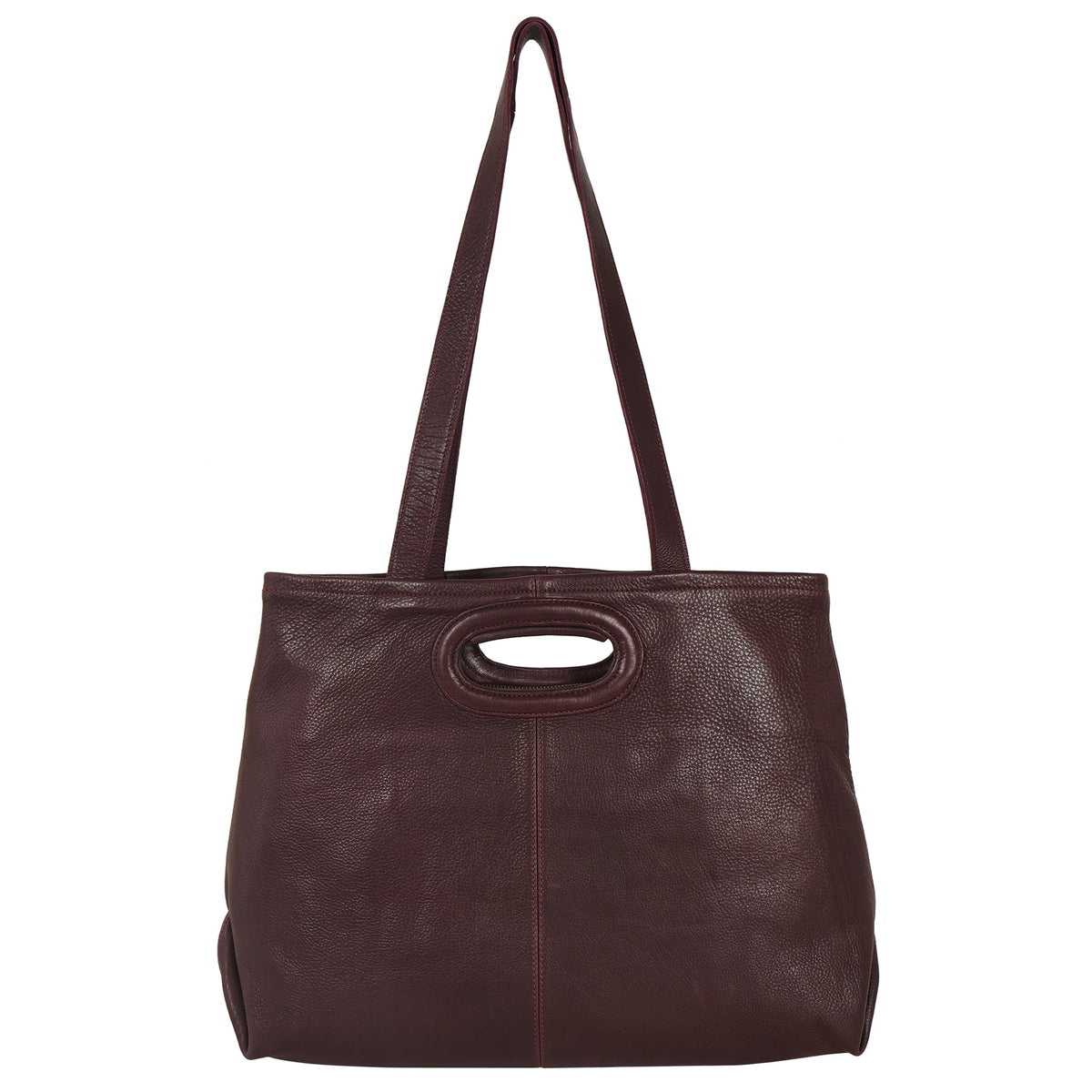 Orly Milled Leather Tote Bag - Wine