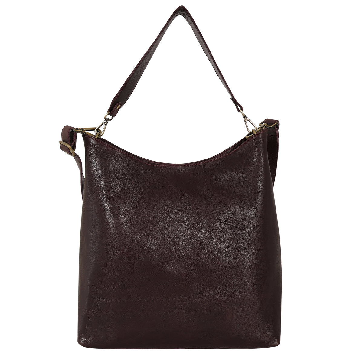 Bree Milled Leather Shoulder Bag - Wine