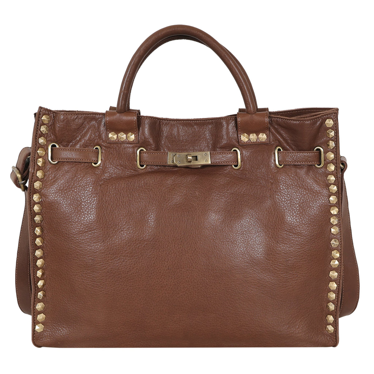 Mare Milled Leather Crossbody Bag - Mocha