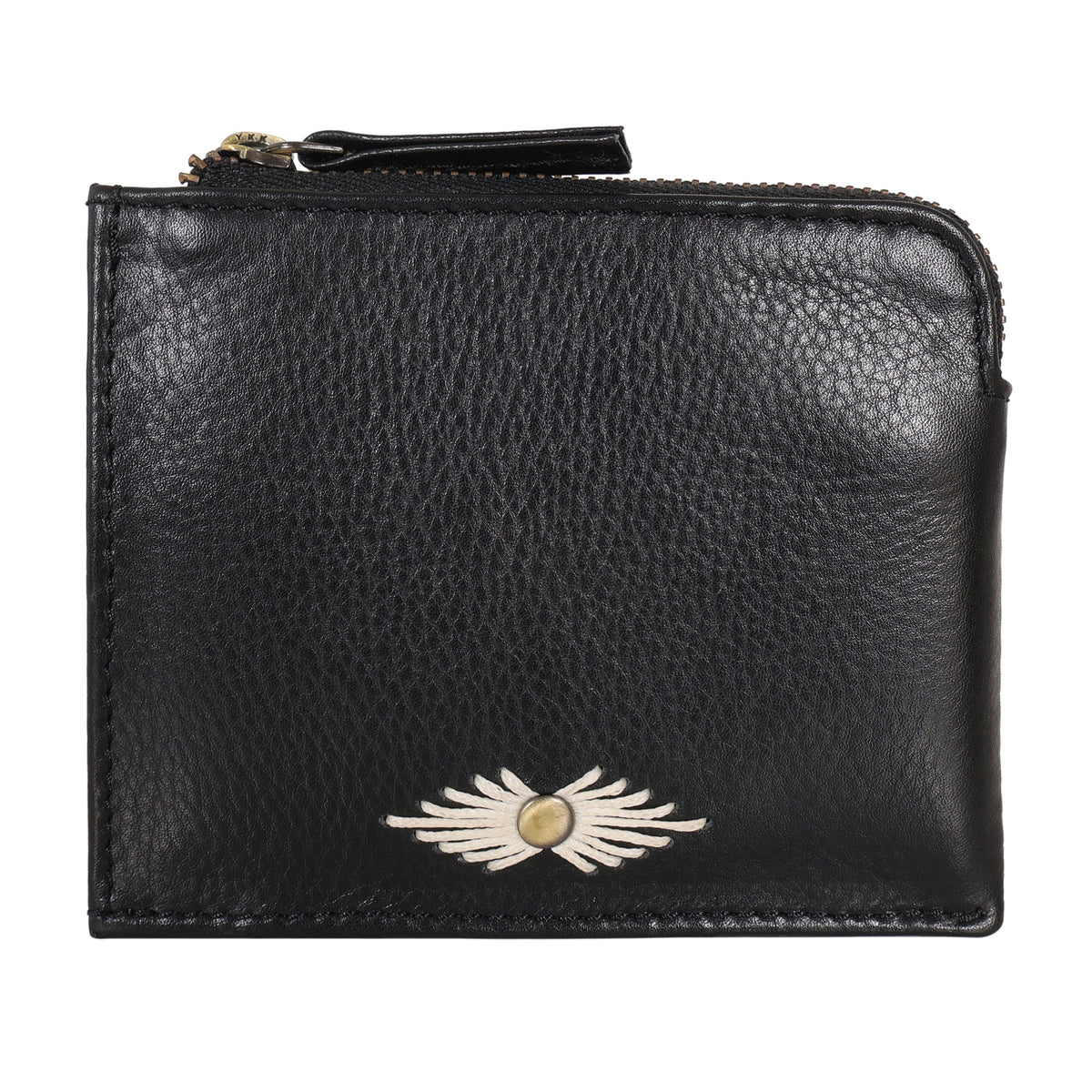 Paz Milled Leather Wallet - Black