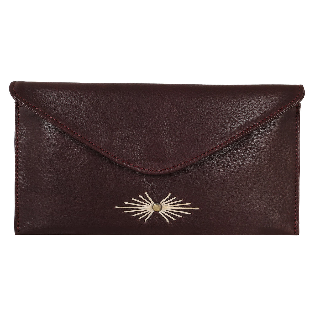 Ynez Milled Leather Wallet - Wine