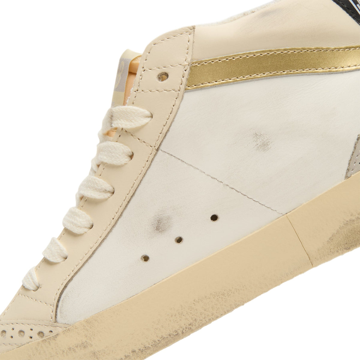 Golden Goose Mid Star Leather Upper And Heel (White/Ivory/Light Lilac/Light Grey/Gold/Black) - Image 8