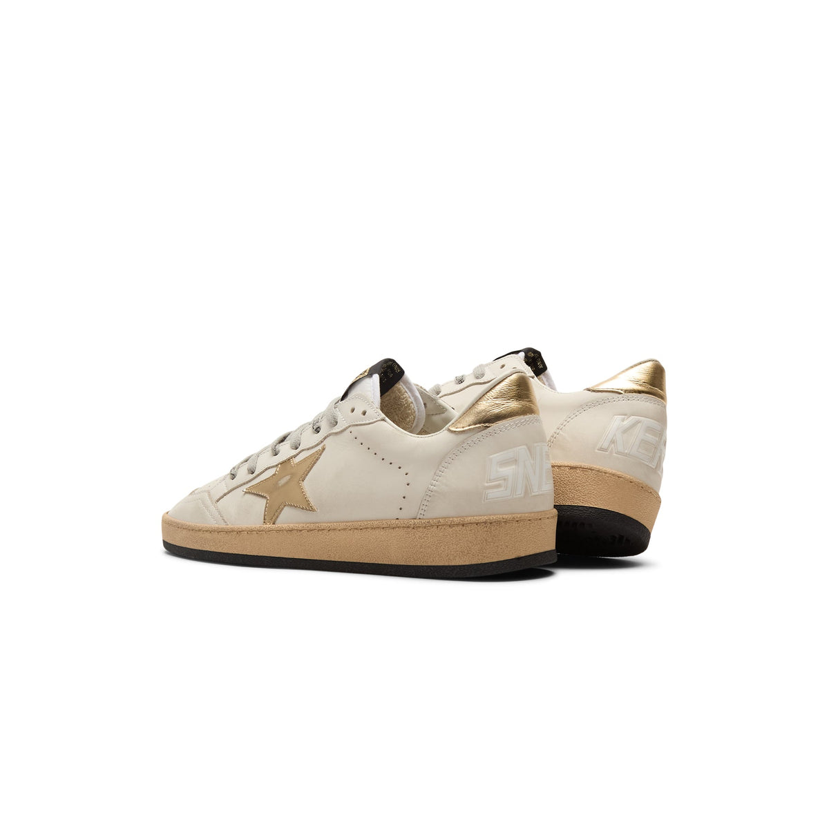 Golden Goose Ballstar Leather Upper Laminated Star And Heel (Milk/Gold) - Image 5