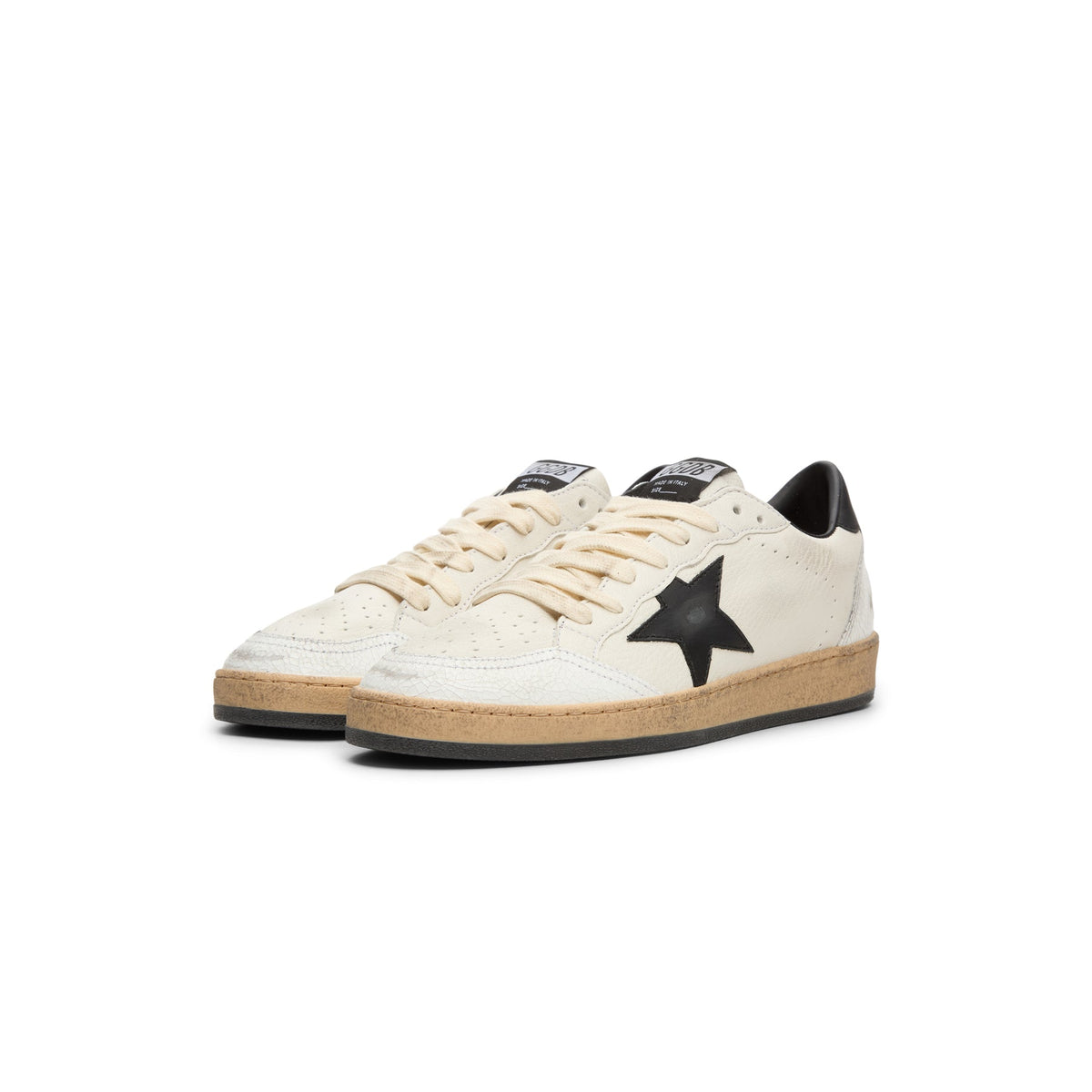 Golden Goose Ballstar Nappa Upper Leather Star And Heel Crack Toe And Spur (White/Black) - Image 3
