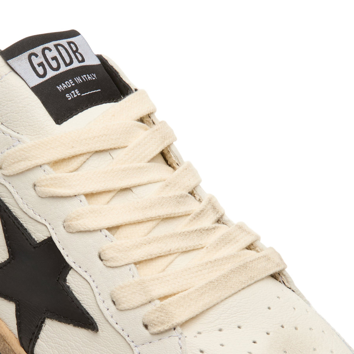 Golden Goose Ballstar Nappa Upper Leather Star And Heel Crack Toe And Spur (White/Black) - Image 7