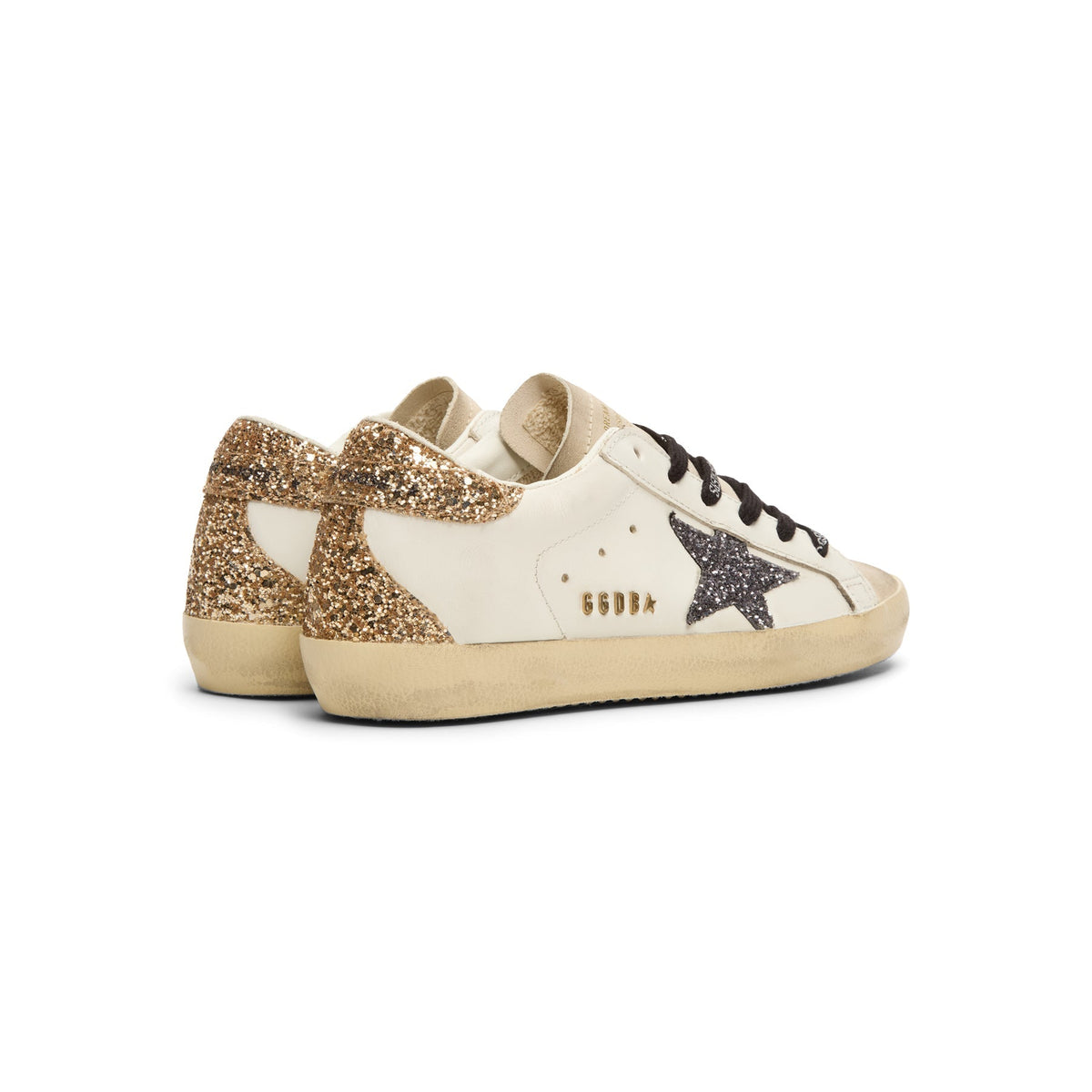 Golden Goose Super-Star Leather Upper Glitter Star Heel (Optic White/Seedpearl/Black/Gold) - Image 4
