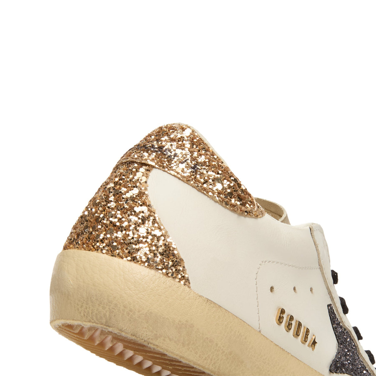 Golden Goose Super-Star Leather Upper Glitter Star Heel (Optic White/Seedpearl/Black/Gold) - Image 9