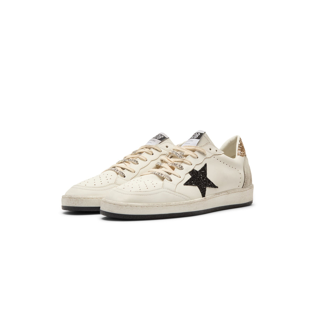 Golden Goose Ballstar Leather Upper And Toe Glitter (White/Black/Gold/Ice) - Image 4