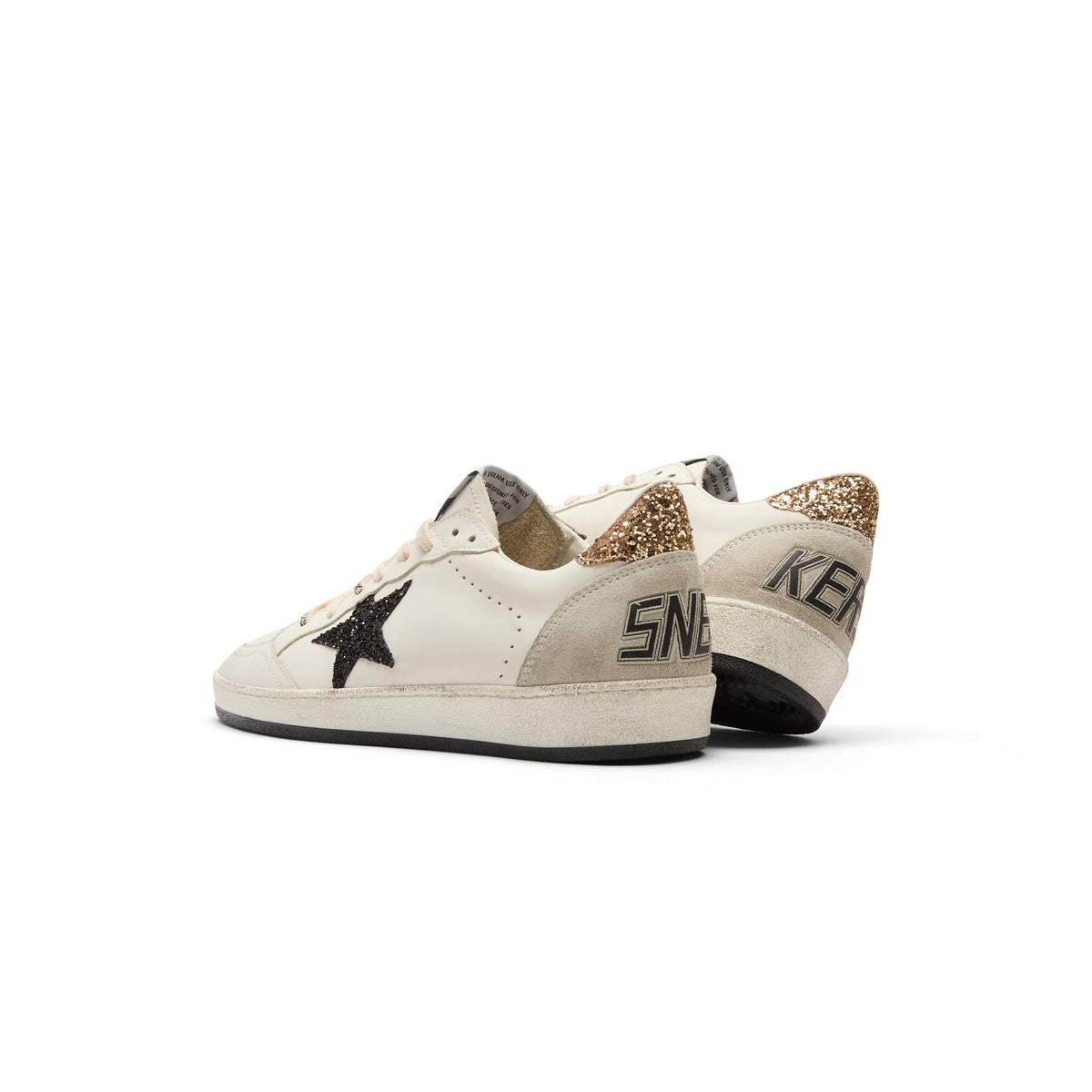 Golden Goose Ballstar Leather Upper And Toe Glitter (White/Black/Gold/Ice) - Image 5