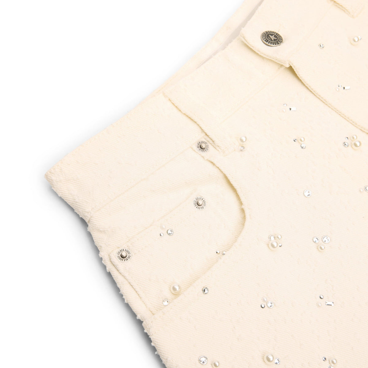 Golden Goose Crystal Beaded Denim Pant (Off White) - Image 4