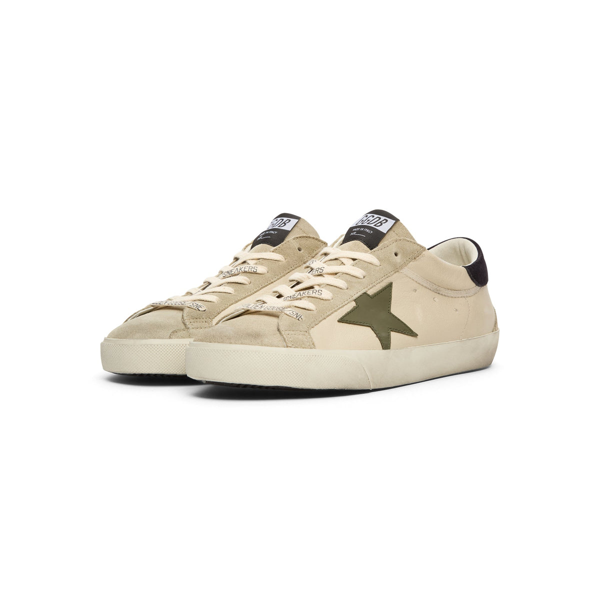Golden Goose Super Star Nappa Upper Suede Toe (Cream/Grey/Olive Green/Dark Blue) - Image 3