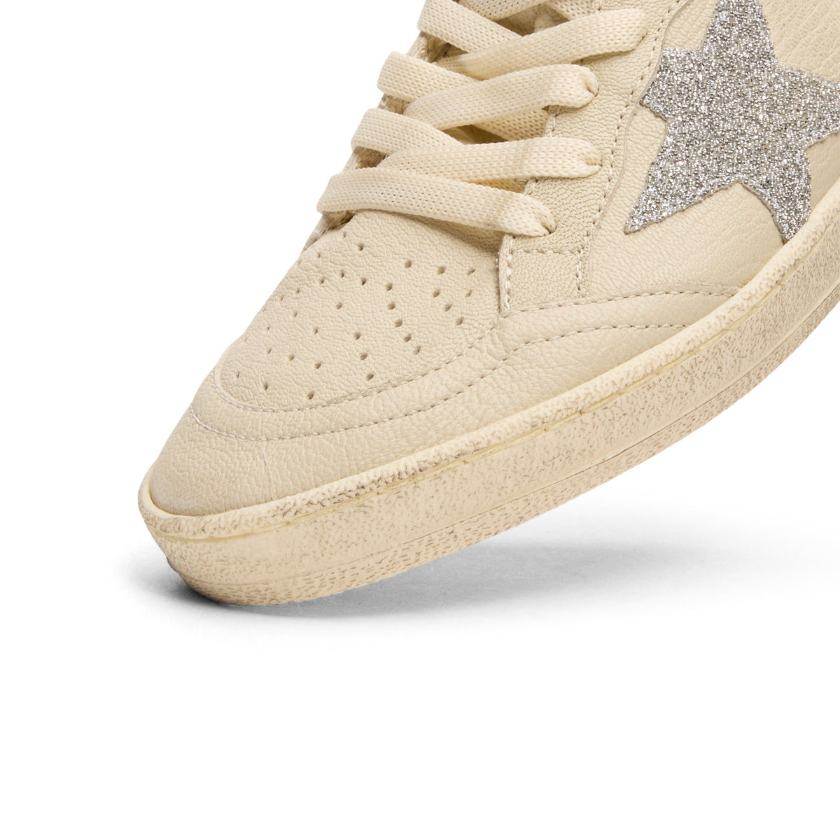 Golden Goose Ballstar Nappa Upper Toe And Spur (Cream/Crystal) - Image 6