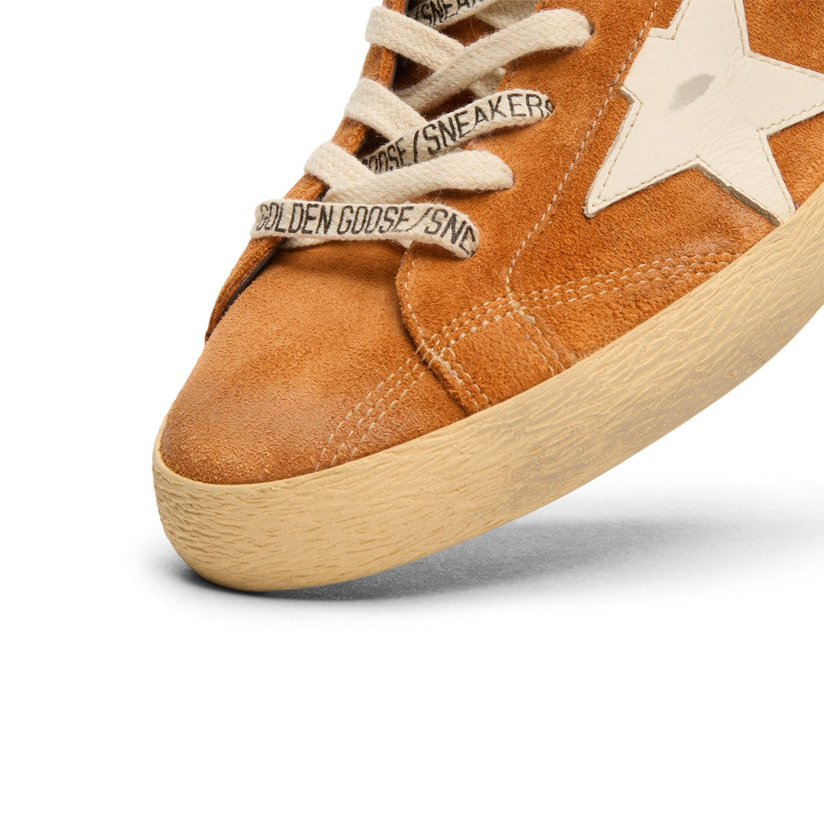 Golden Goose Super Star Suede Upper Toe And Tongue Leather Star Nappa Heel (Light Brown/Cream/Black) - Image 6