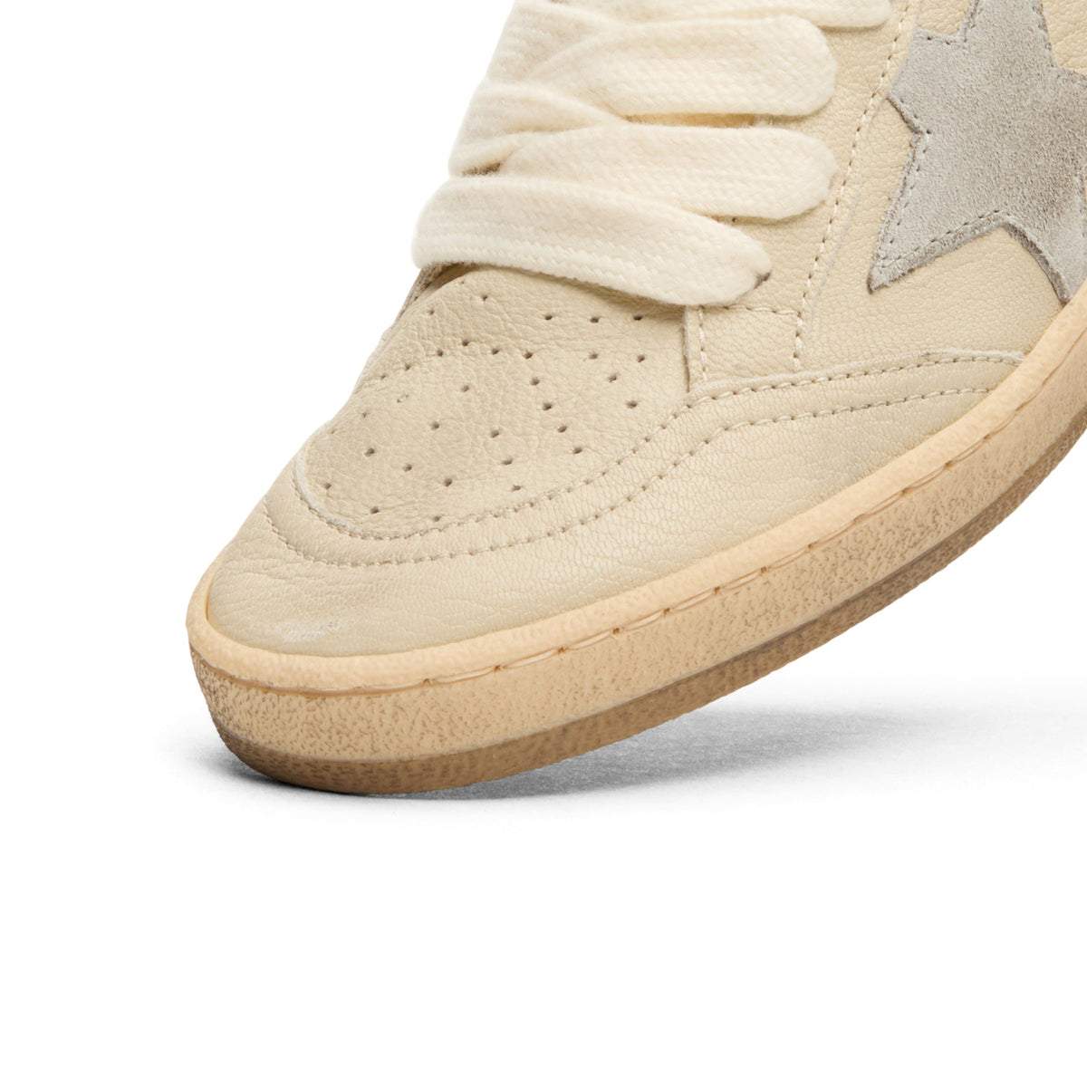 Golden Goose Ballstar Nappa And Glitter Leather Upper (Cream/Light Grey/Grey) - Image 6
