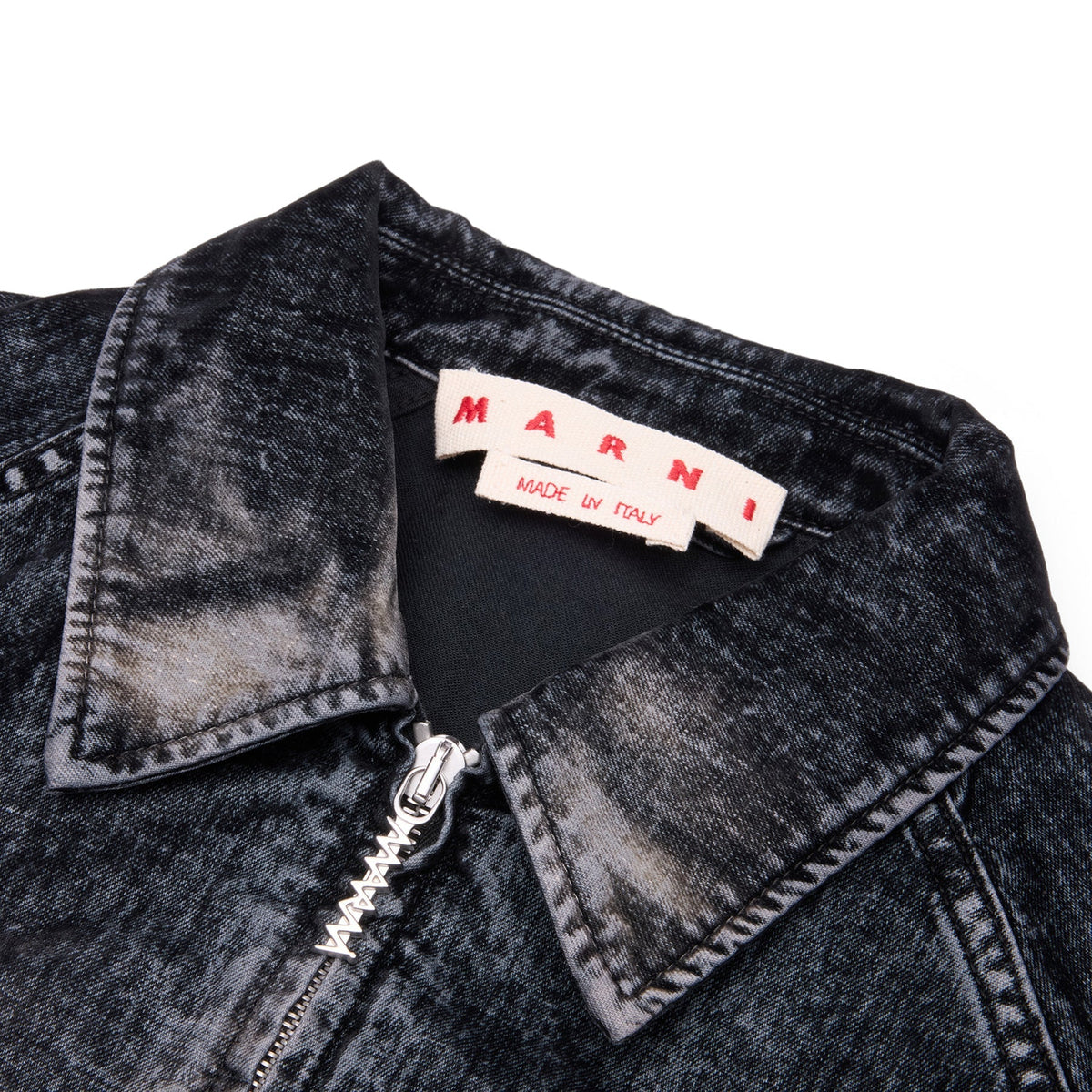 MARNI Flocked Denim Bomber Jacket (Black) - Image 3
