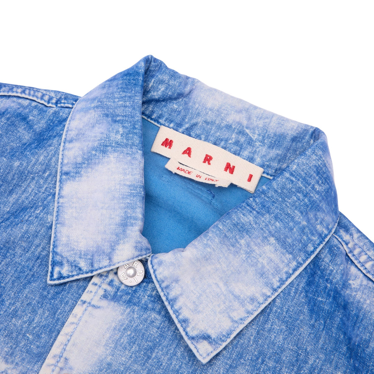 MARNI Flocked Denim Trucker Jacket (Iris blue) - Image 3