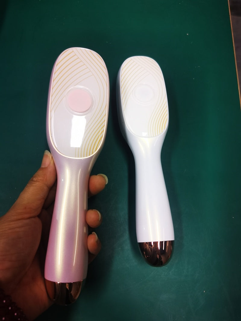 Red & Blue Light Scalp Massage Comb - Pearl White