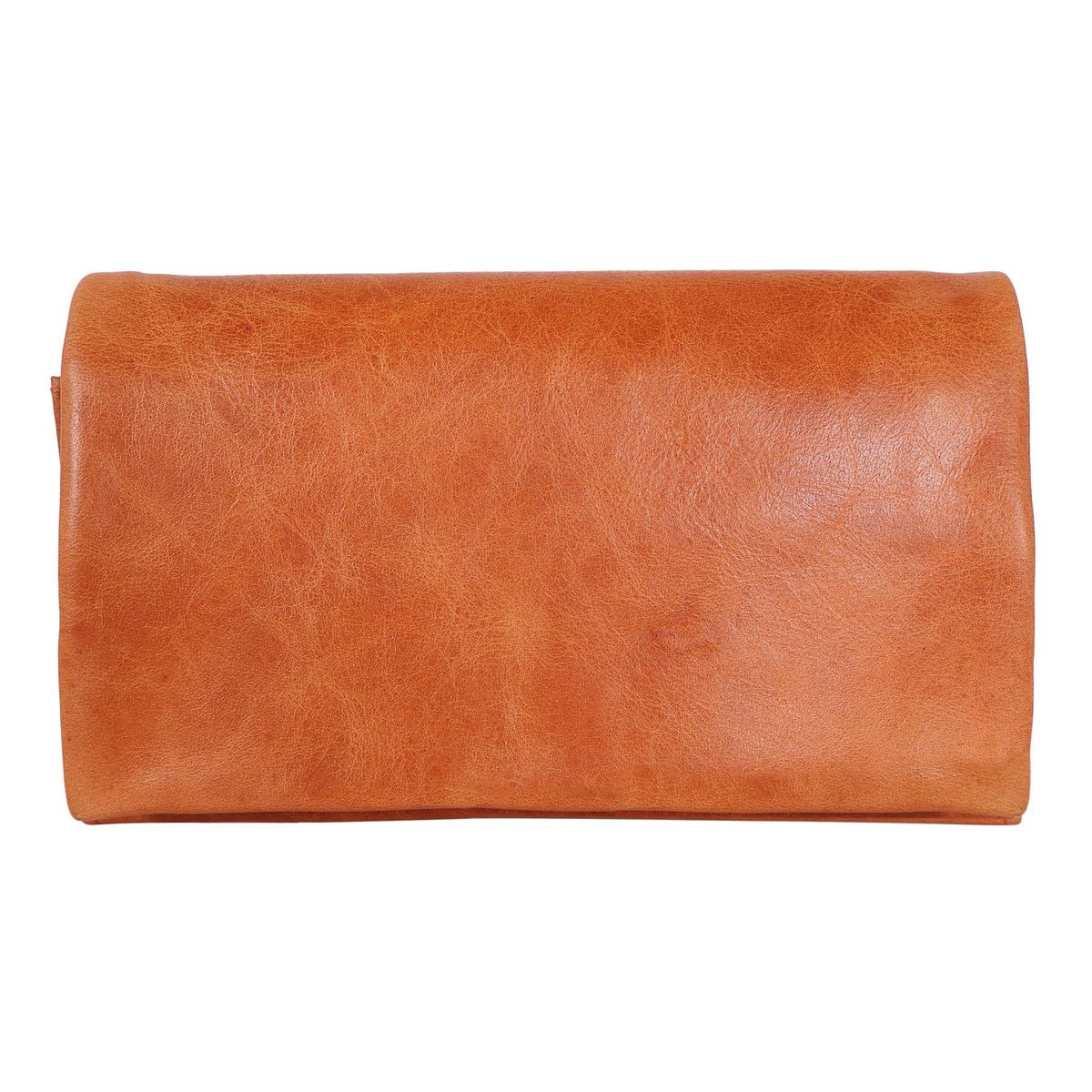 Eloise Crackled Napa Leather Wallet - Orange