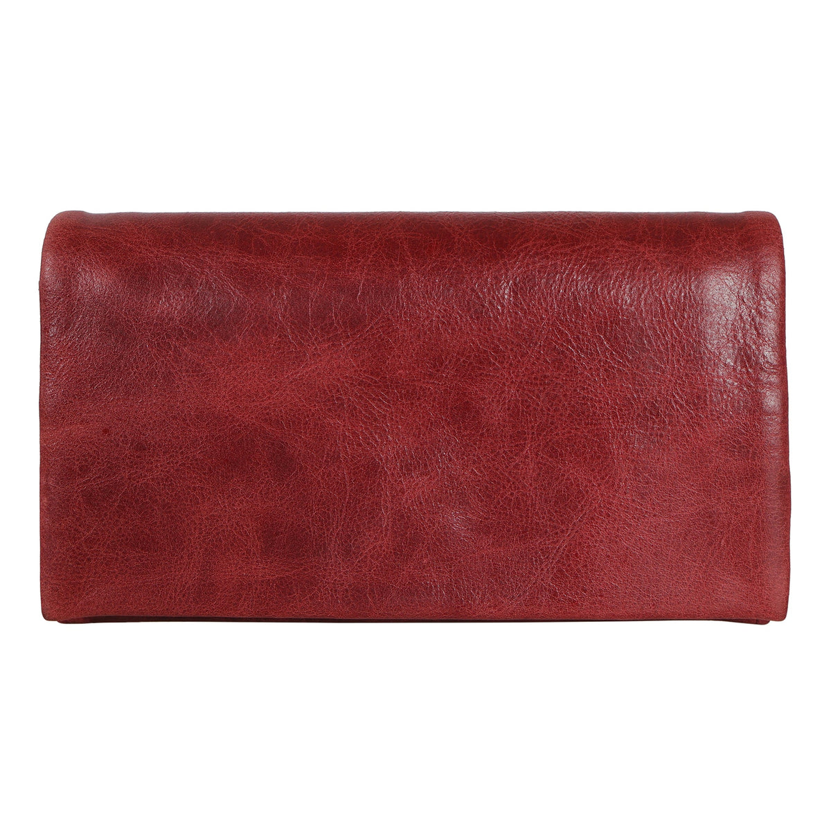 Eloise Crackled Napa Leather Wallet - Ruby