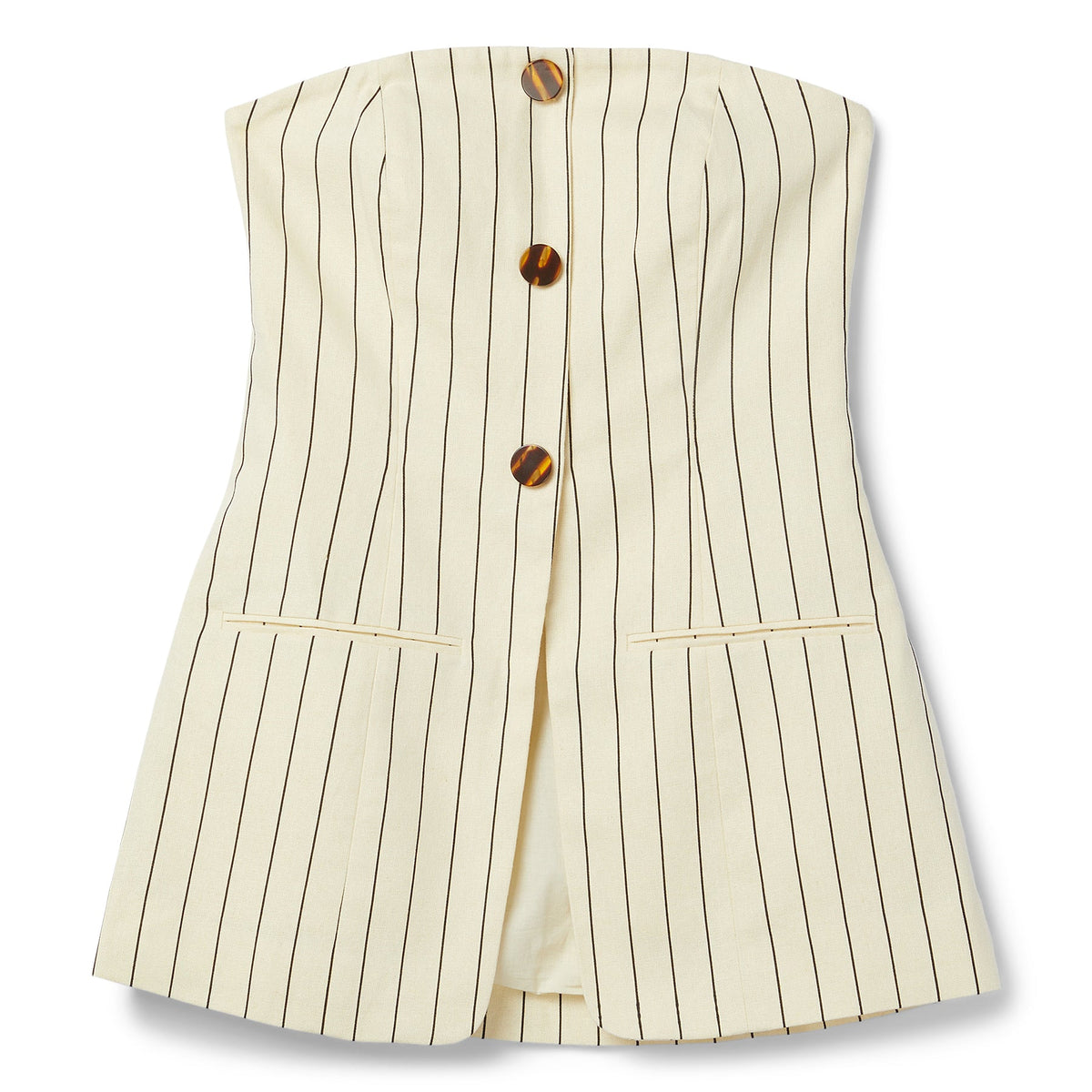 Simon Miller Mori Strapless Linen Top (Cream pinstripe)