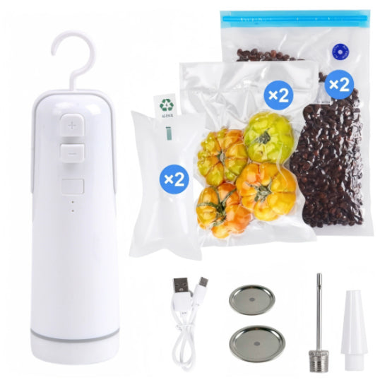 4 In 1 Portable Electric Vacuum Sealer For Vacuum Storage Bags Kitchen Gadgets - Misty White
