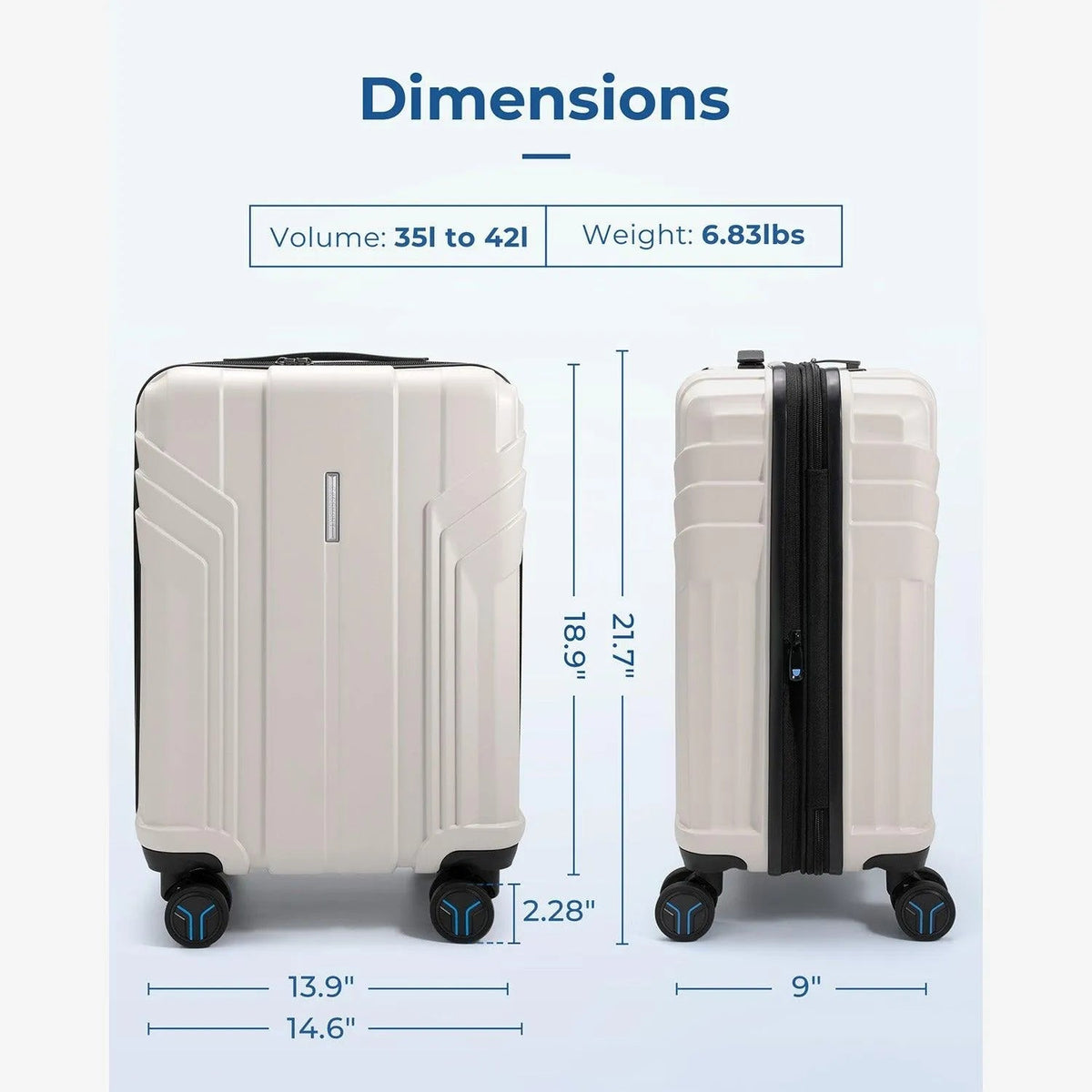 Jetsetter 20 Inch Expandable PC Hard Shell Spinner Luggage - Image 22
