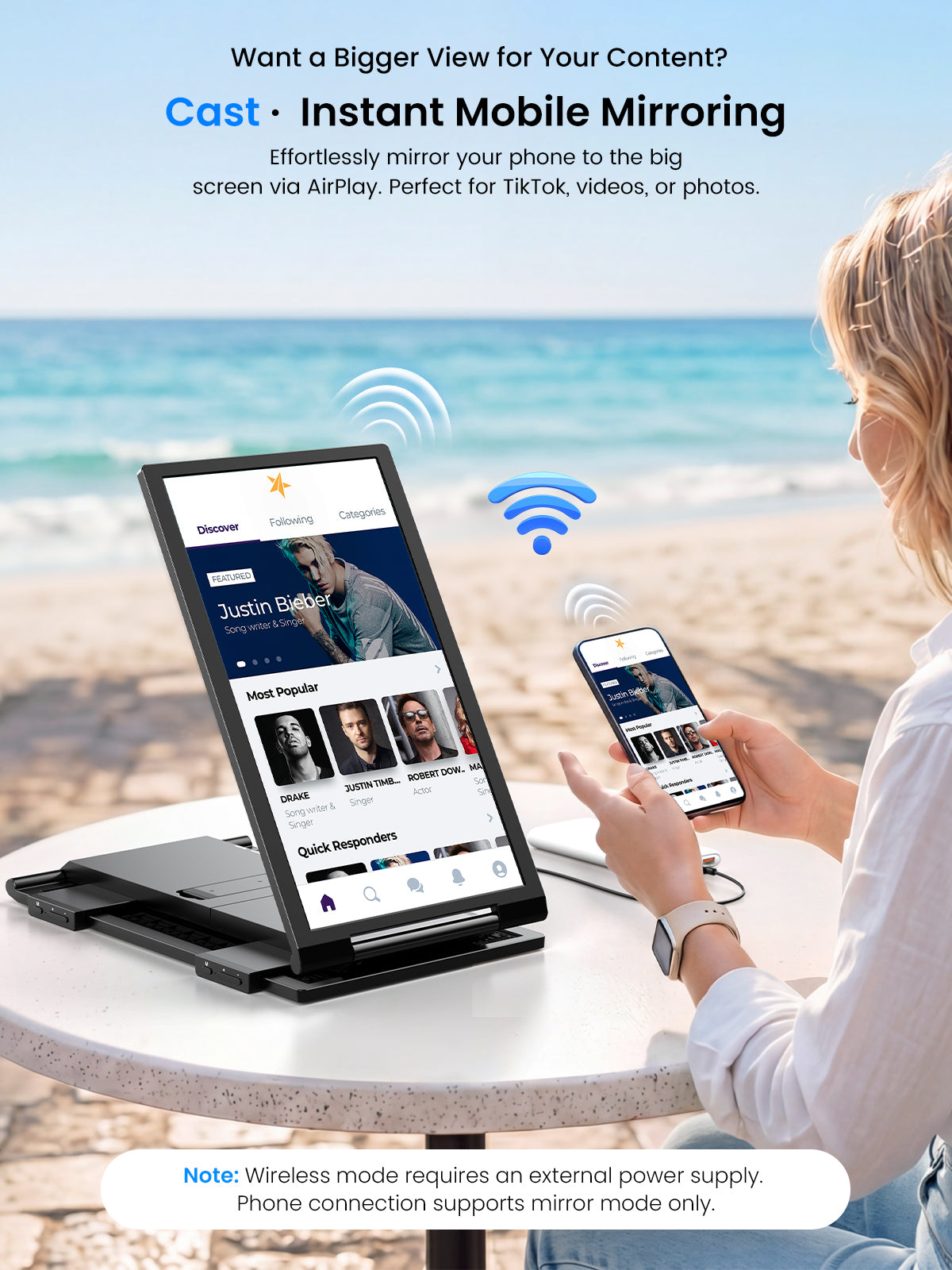 UPERFECT 14 Inch Wireless Triple Portable Monitor - Image 5