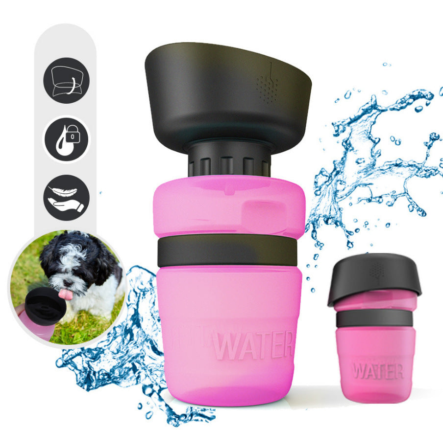 Portable Dog Travel Water Bottle - Rose Red