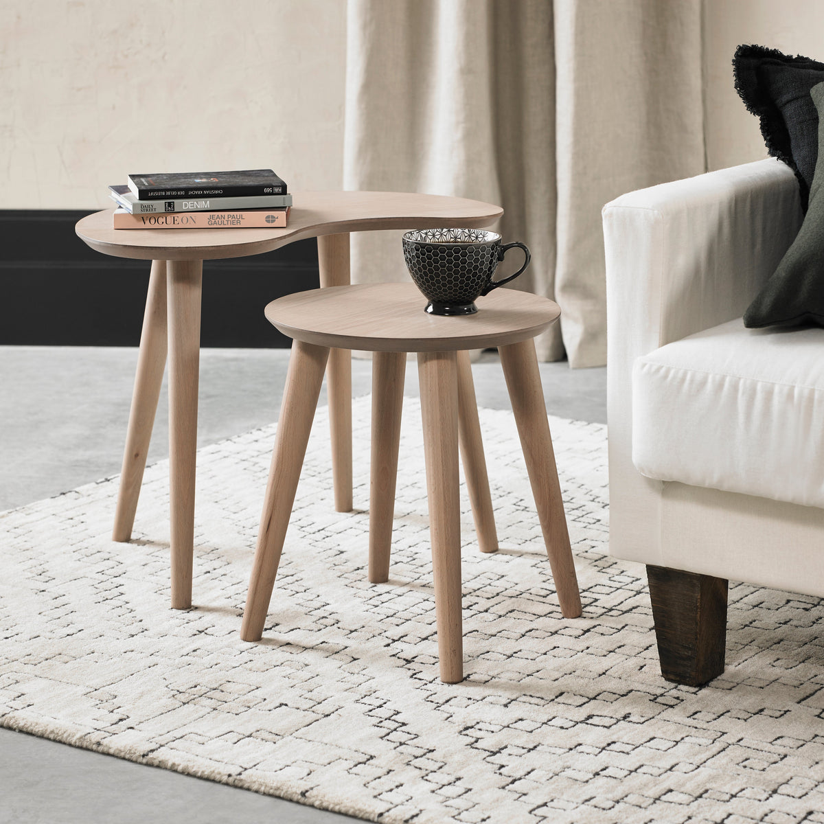 Oak Nest of Two Tables