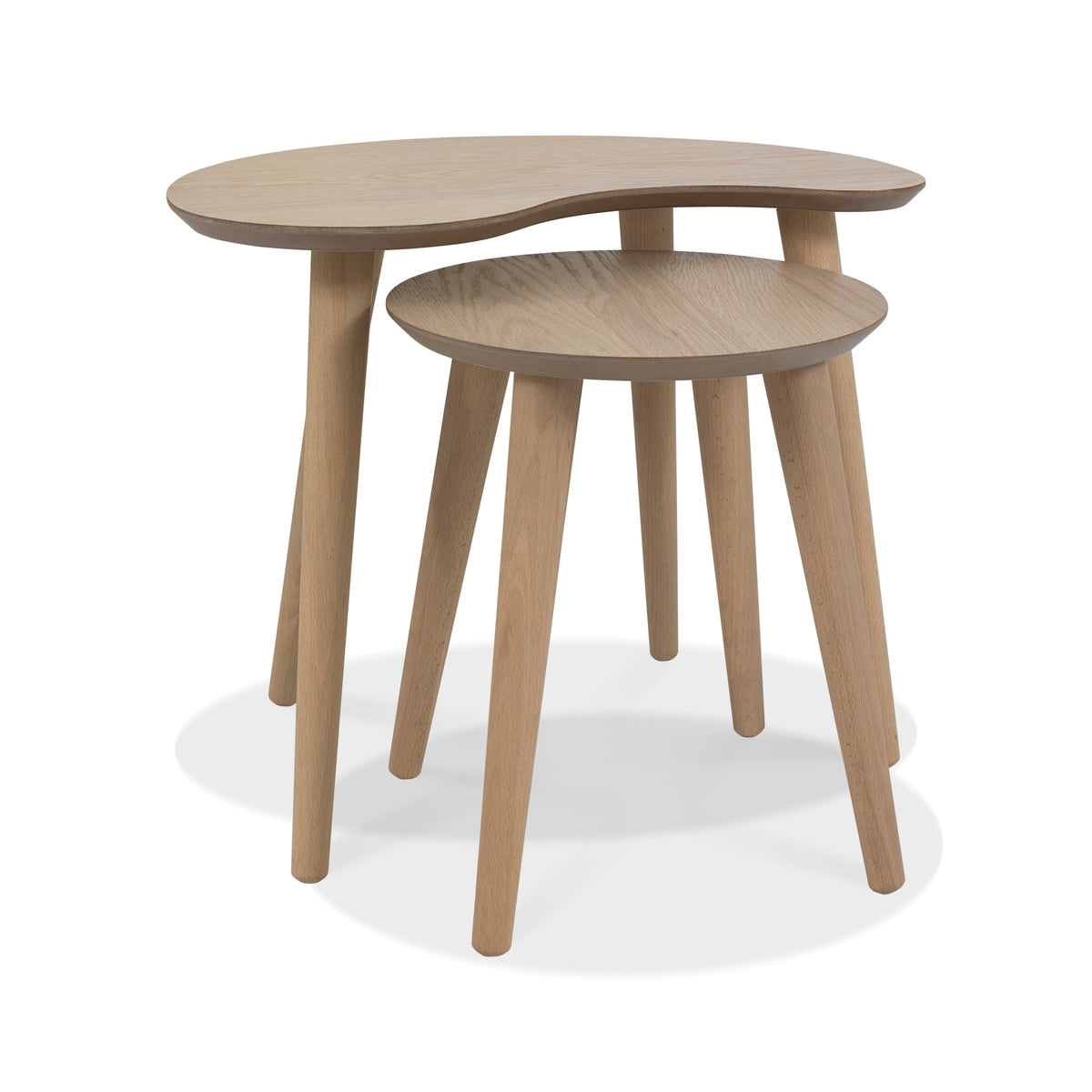 Oak Nest of Two Tables - Image 3