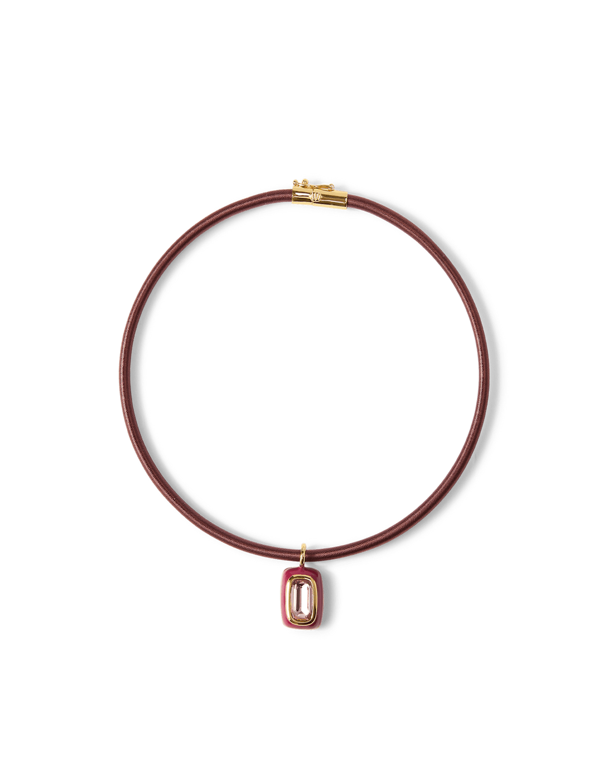 Burgundy Cord Pendant Necklace - Image 6