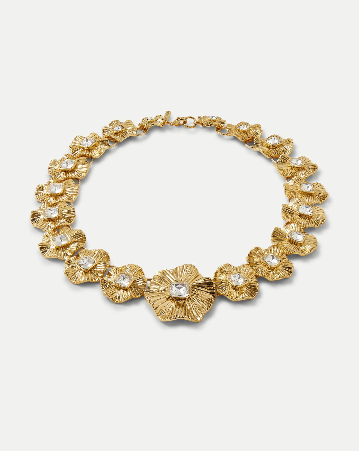 Gold Floral Statement Necklace - Image 3