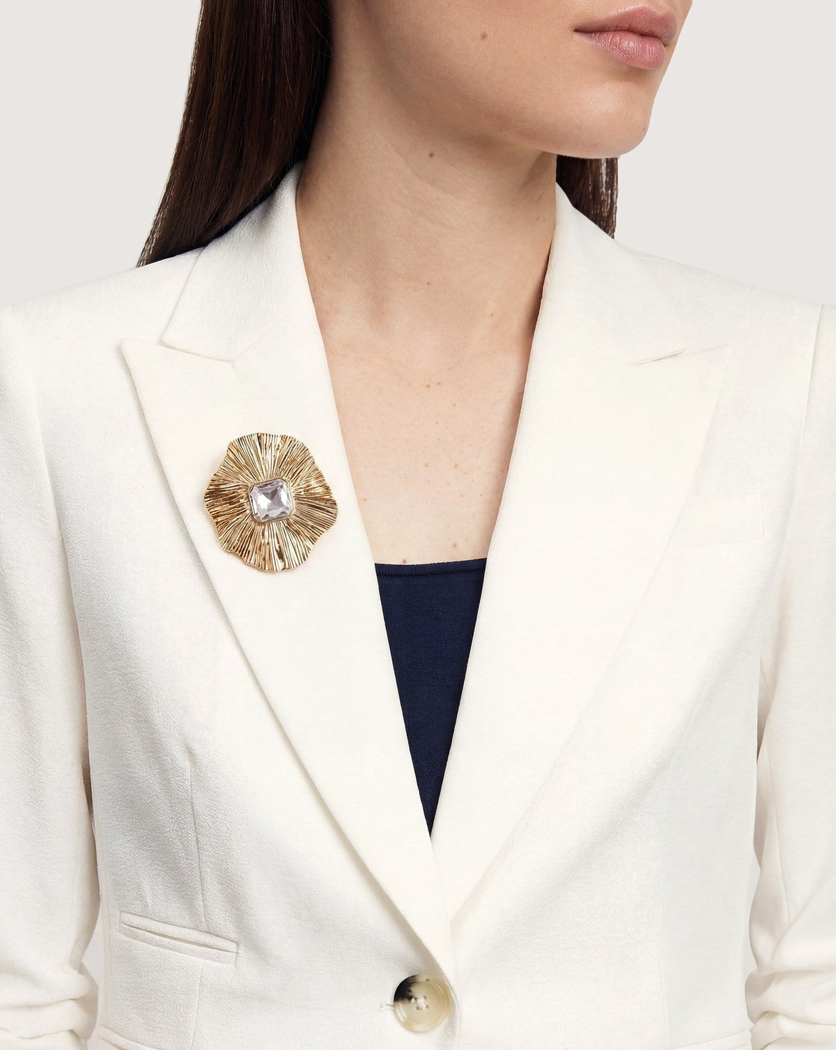 Gold Floral Brooch - Image 2