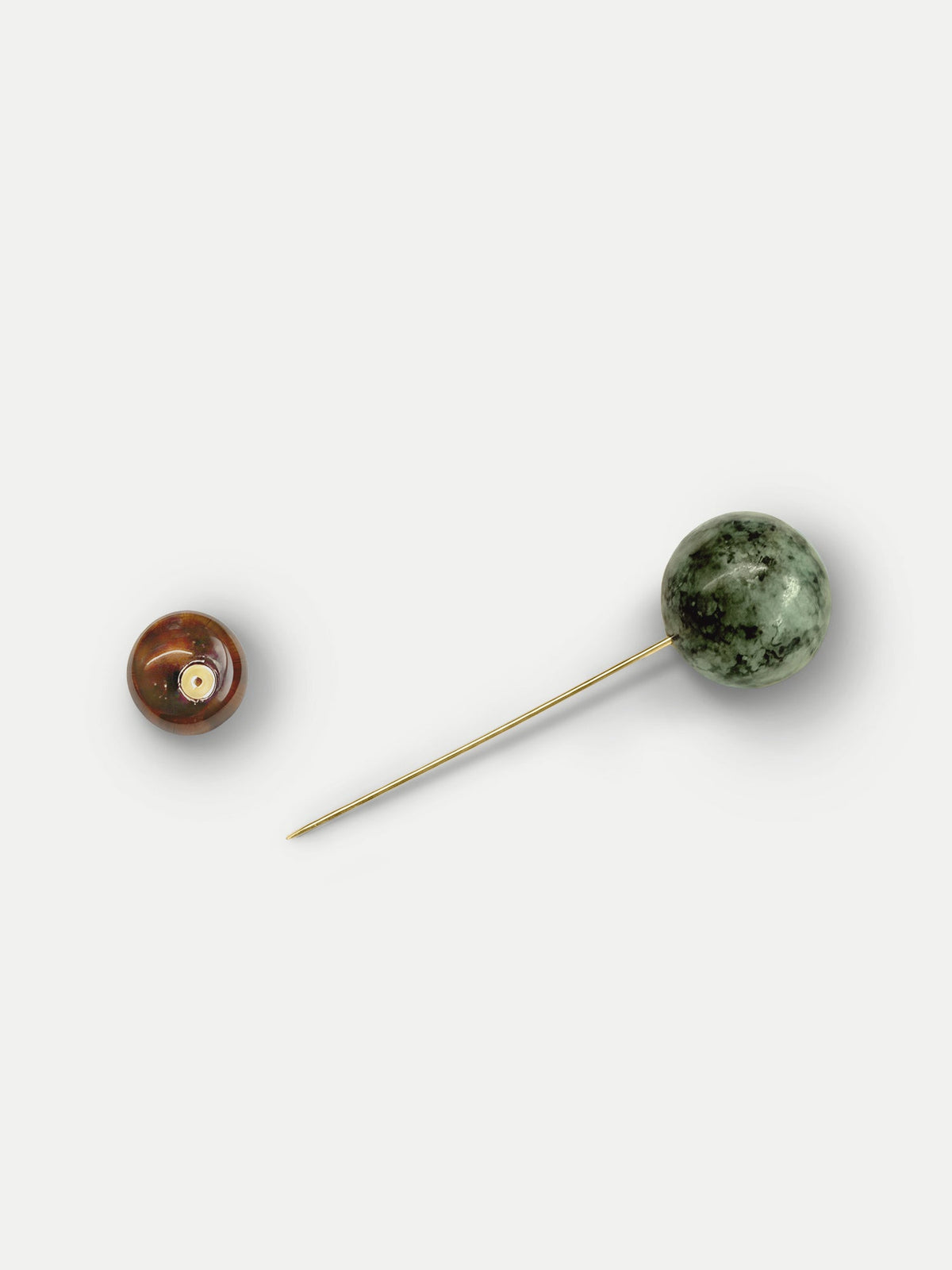 Turquoise and Tiger’s Eye Pin Brooch - Image 3
