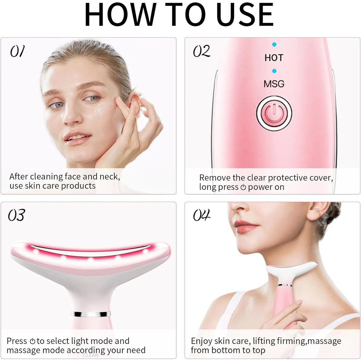 3-in-1 Neck & Face Massager Thermal, Vibration & Skin Care Tool - Image 3