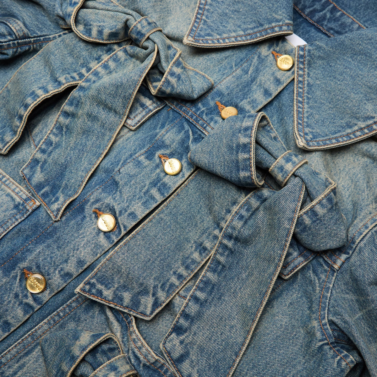GANNI Tint Rigid Denim Jacket (Mid Blue Vintage) - Image 4