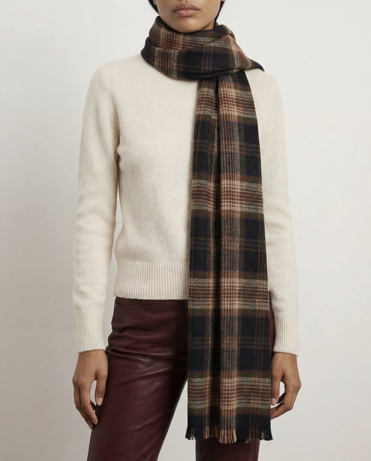Plaid Wool Scarf - Image 2