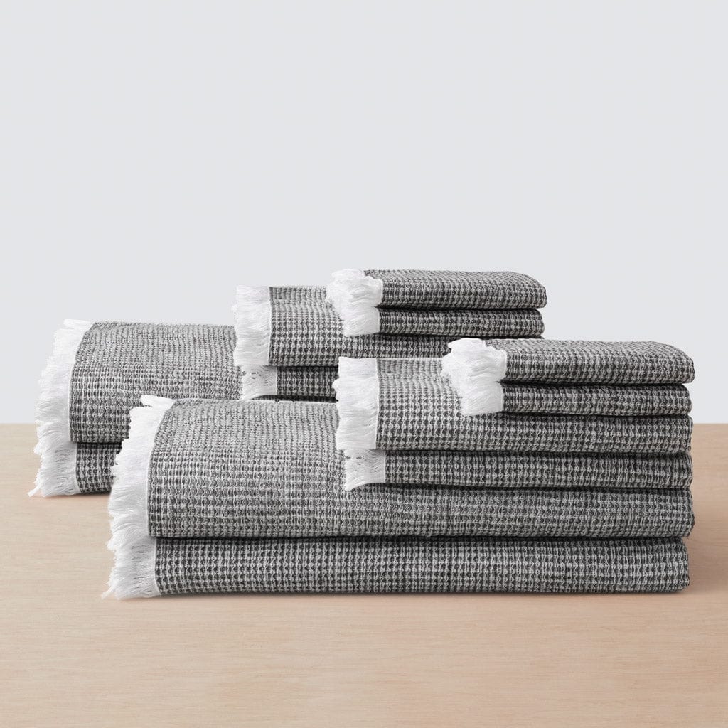 Aegean Cotton Bath Sheet Set - Black / Set of 12