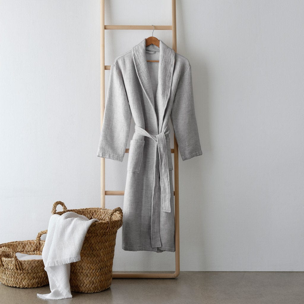 Aegean Cotton Bath Robe - Light Grey