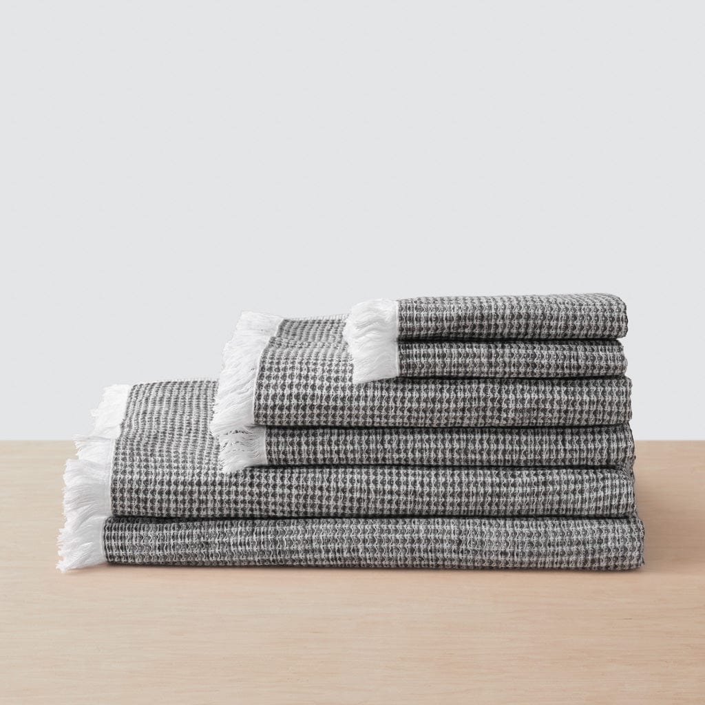Aegean Cotton Bath Towel Set - Black / Set of 6