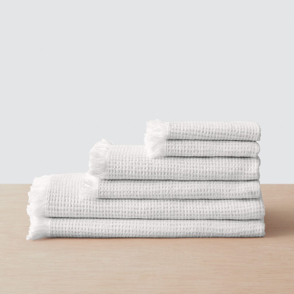 Aegean Cotton Bath Towel Set - White / Set of 6