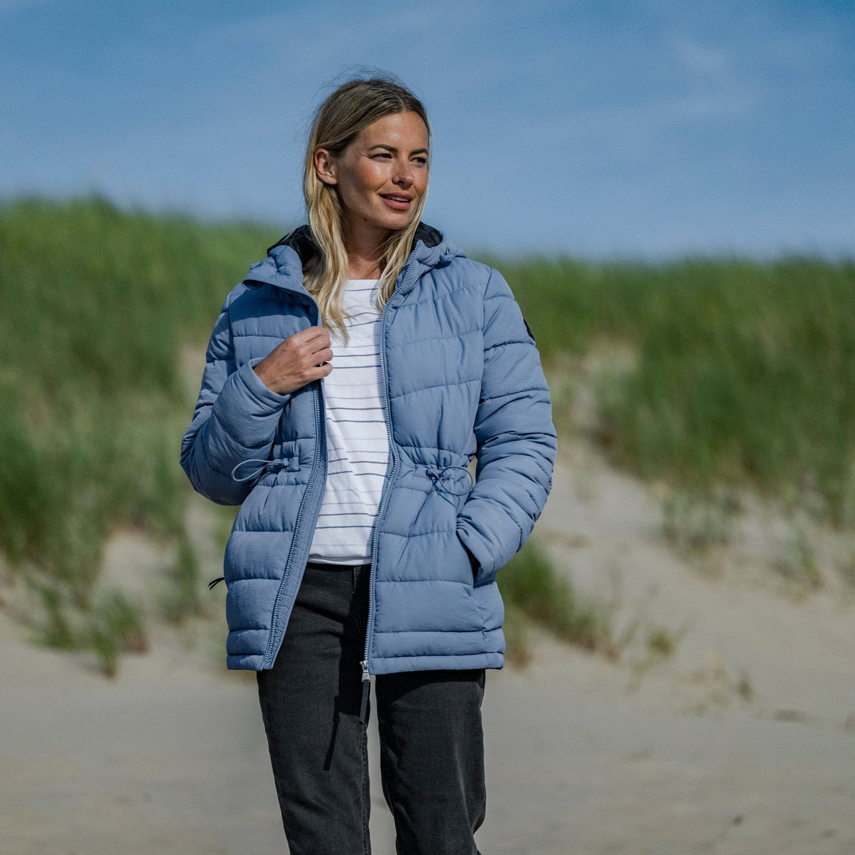 Anthorn Womens Padded Parka - Misty Blue - Image 14