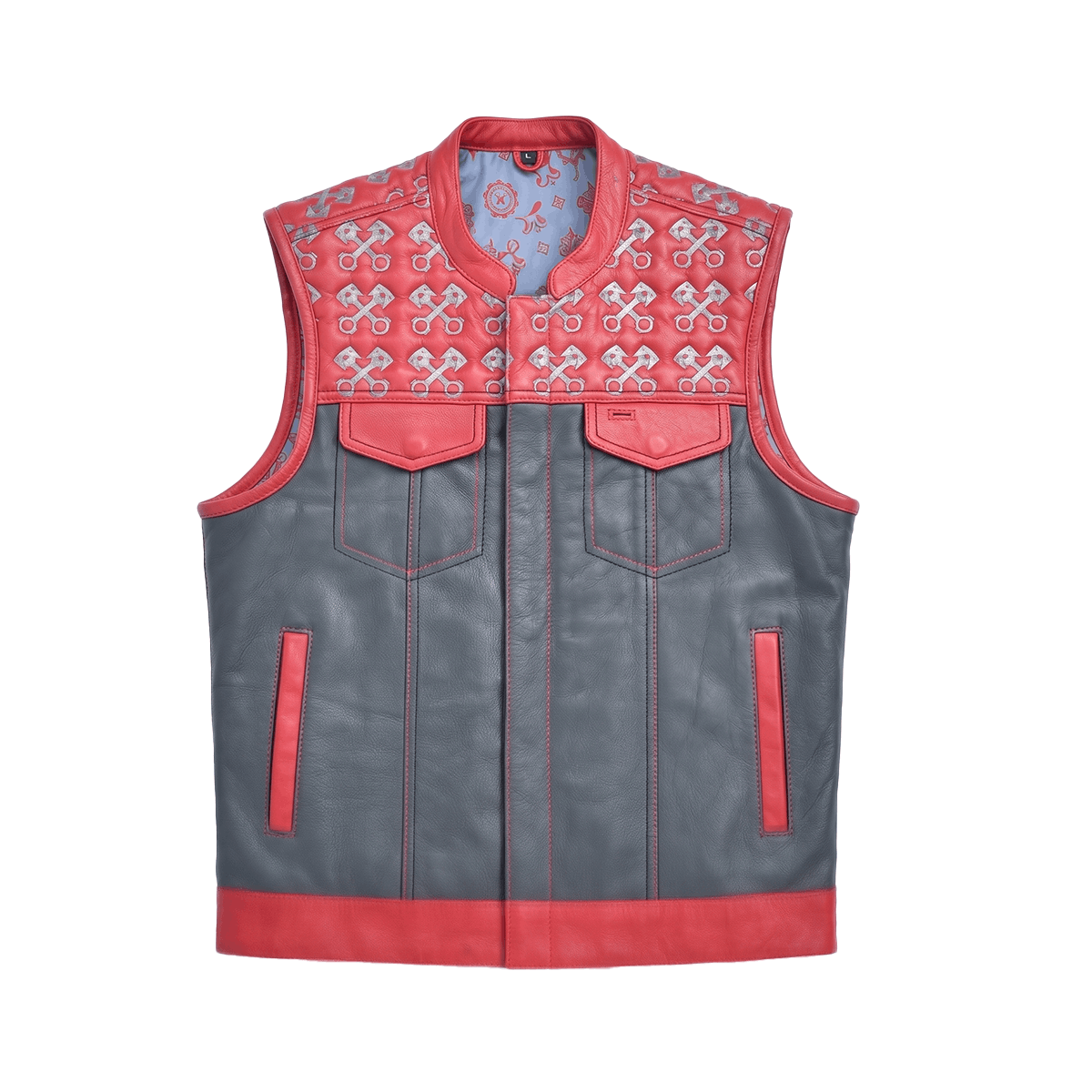 Redtop - Men’s Quilted Leather Motorcycle Vest