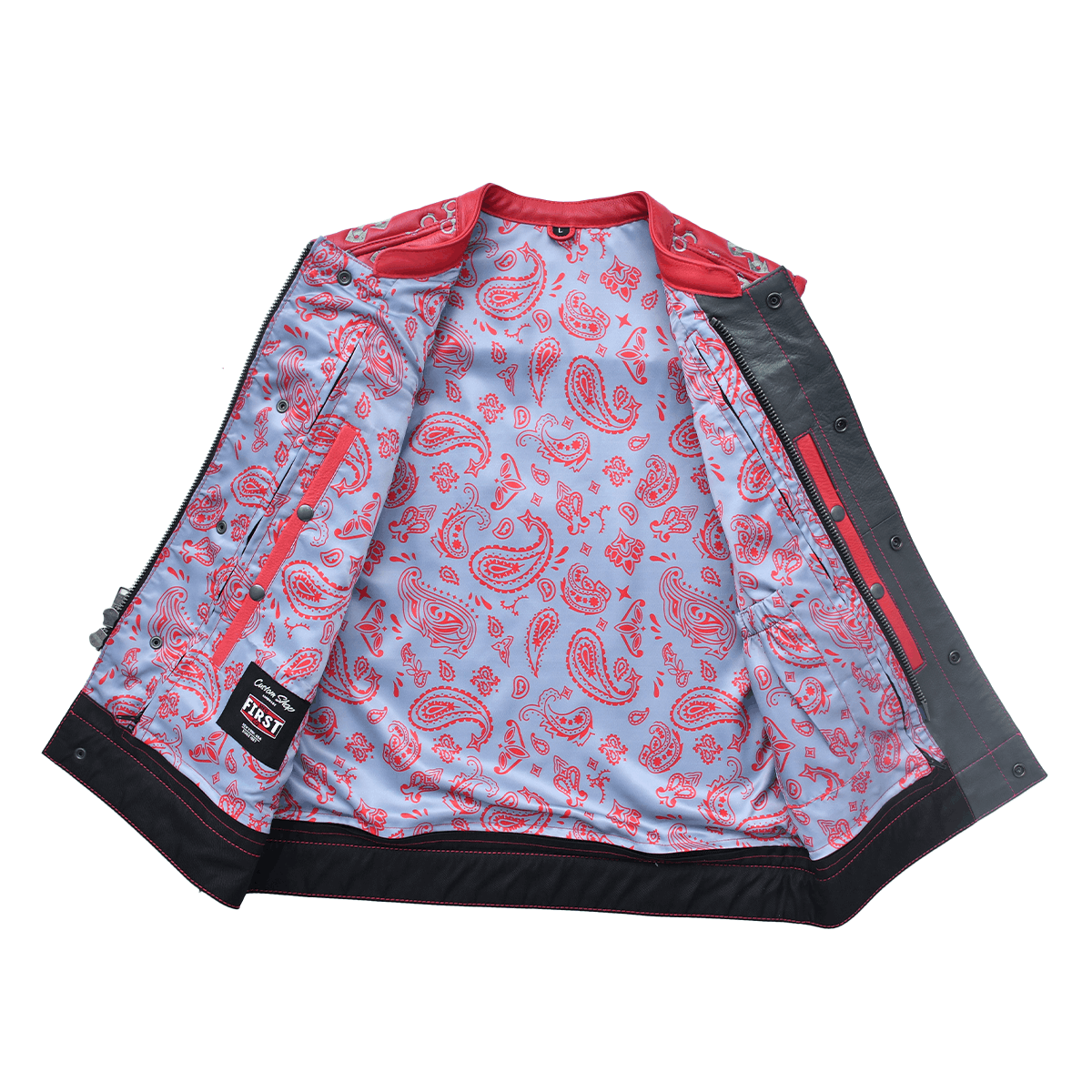 Redtop - Men’s Quilted Leather Motorcycle Vest