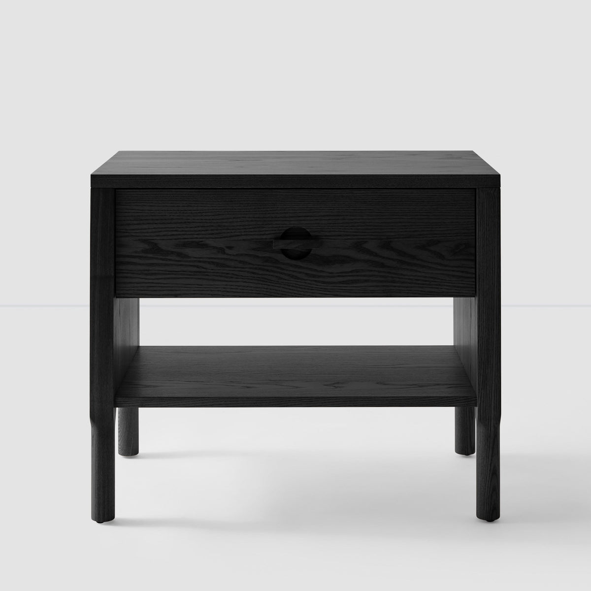 Avon Nightstand - Black Finished Ash / Wide