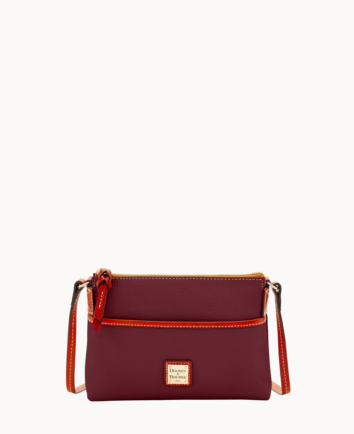 Pebble Grain Ginger Crossbody - Bordeaux