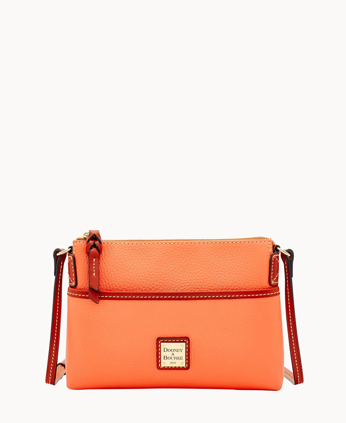 Pebble Grain Ginger Crossbody - Coral