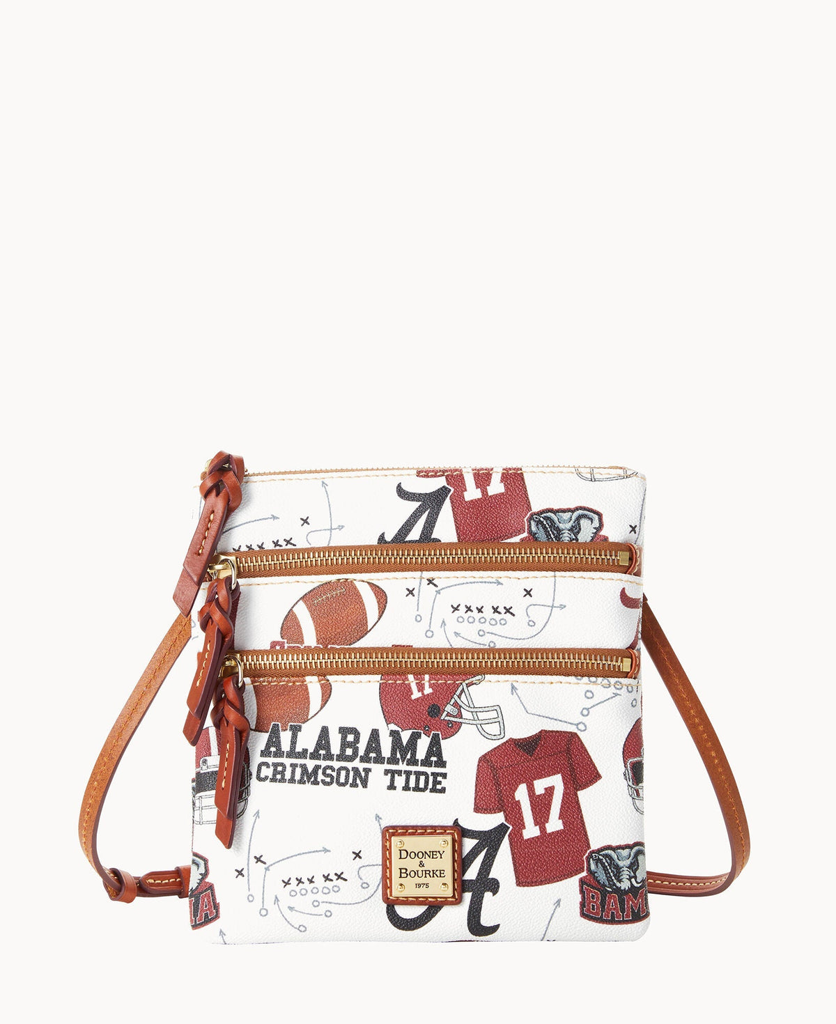 Collegiate University of Alabama Triple Zip Crossbody - White Multi